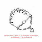 Chrome Plated  Pinch Dog Collar Proong Dogs Training Choke Chain Dog Training Necklace Rubber Tips Guardian