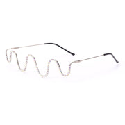 Handmade diamond half-rim glasses